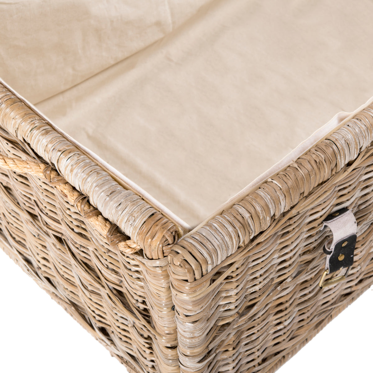 Caden 46" Wicker Storage Trunk - Natural/Gray Kubu