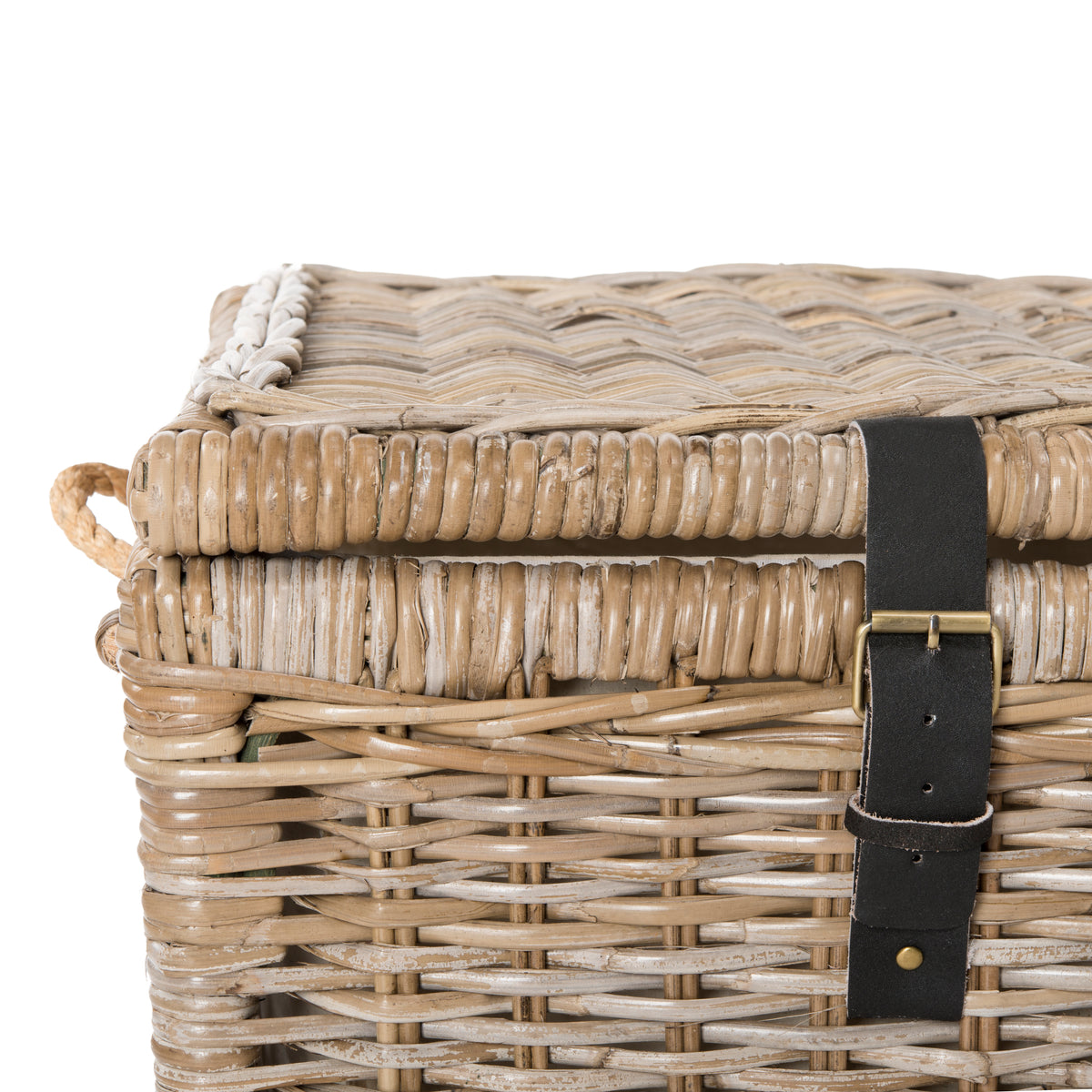 Caden 46" Wicker Storage Trunk - Natural/Gray Kubu