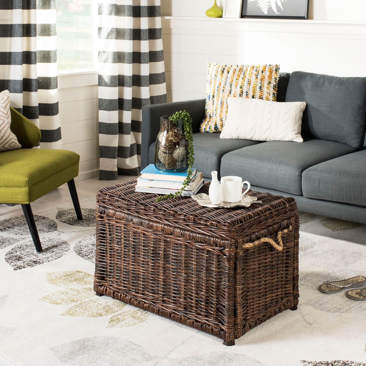 Jacob 30" Wicker Storage Trunk - Happimess