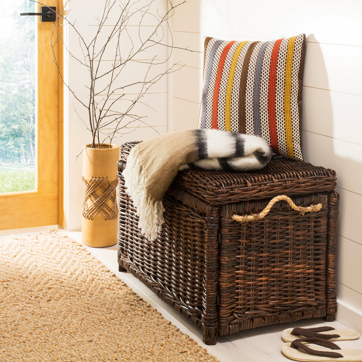 Jacob 30" Wicker Storage Trunk - Happimess