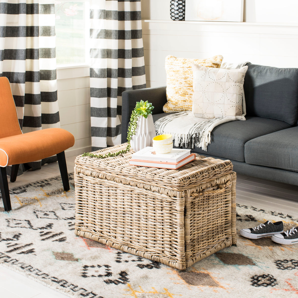 Jacob 30" Wicker Storage Trunk - Happimess