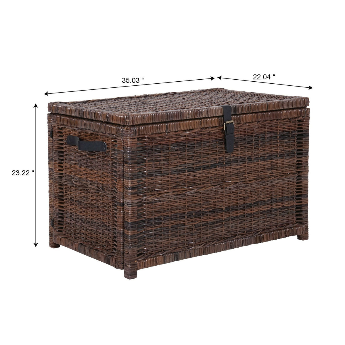 Michael 35" Wicker Storage Trunk - Happimess