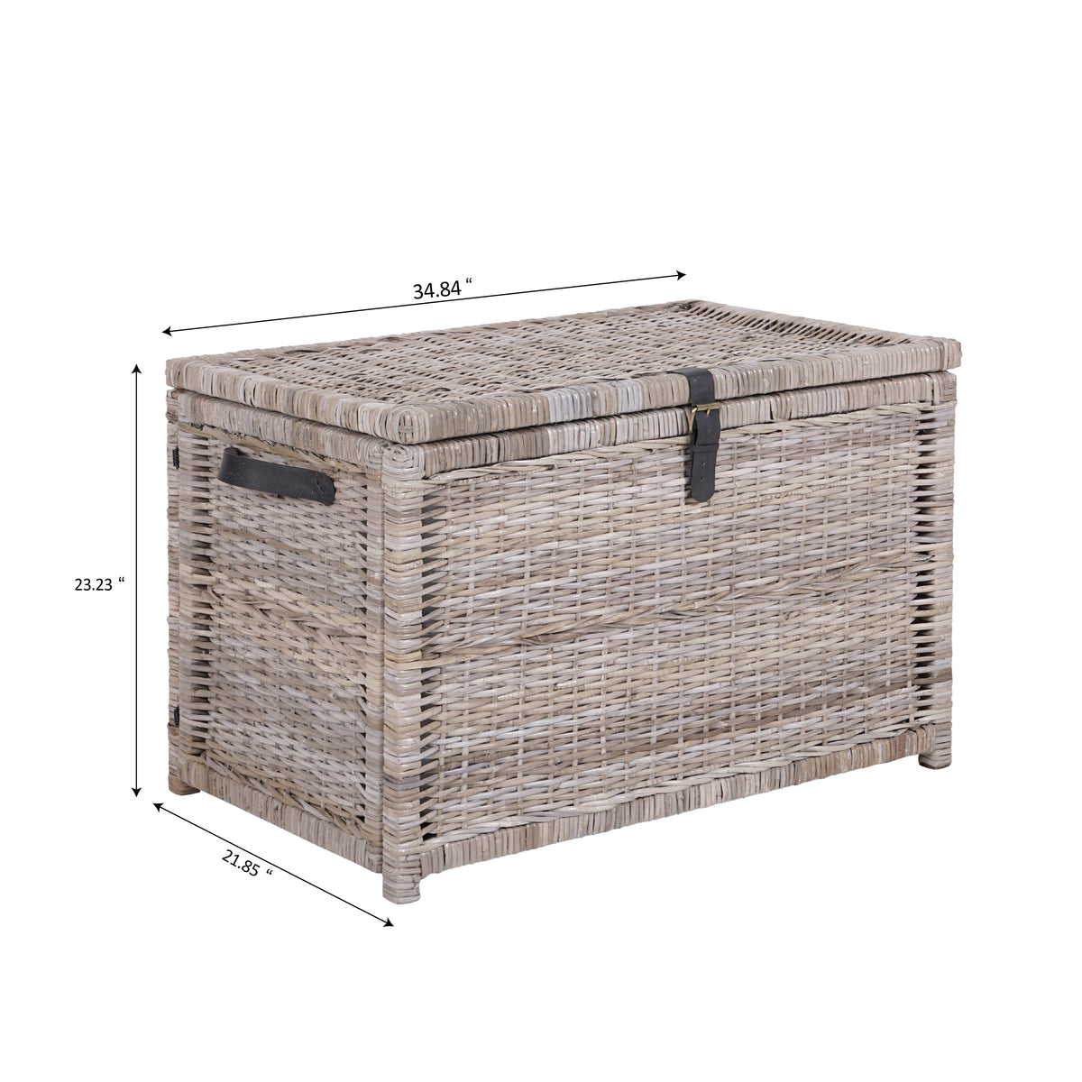 Michael 35" Wicker Storage Trunk - Happimess