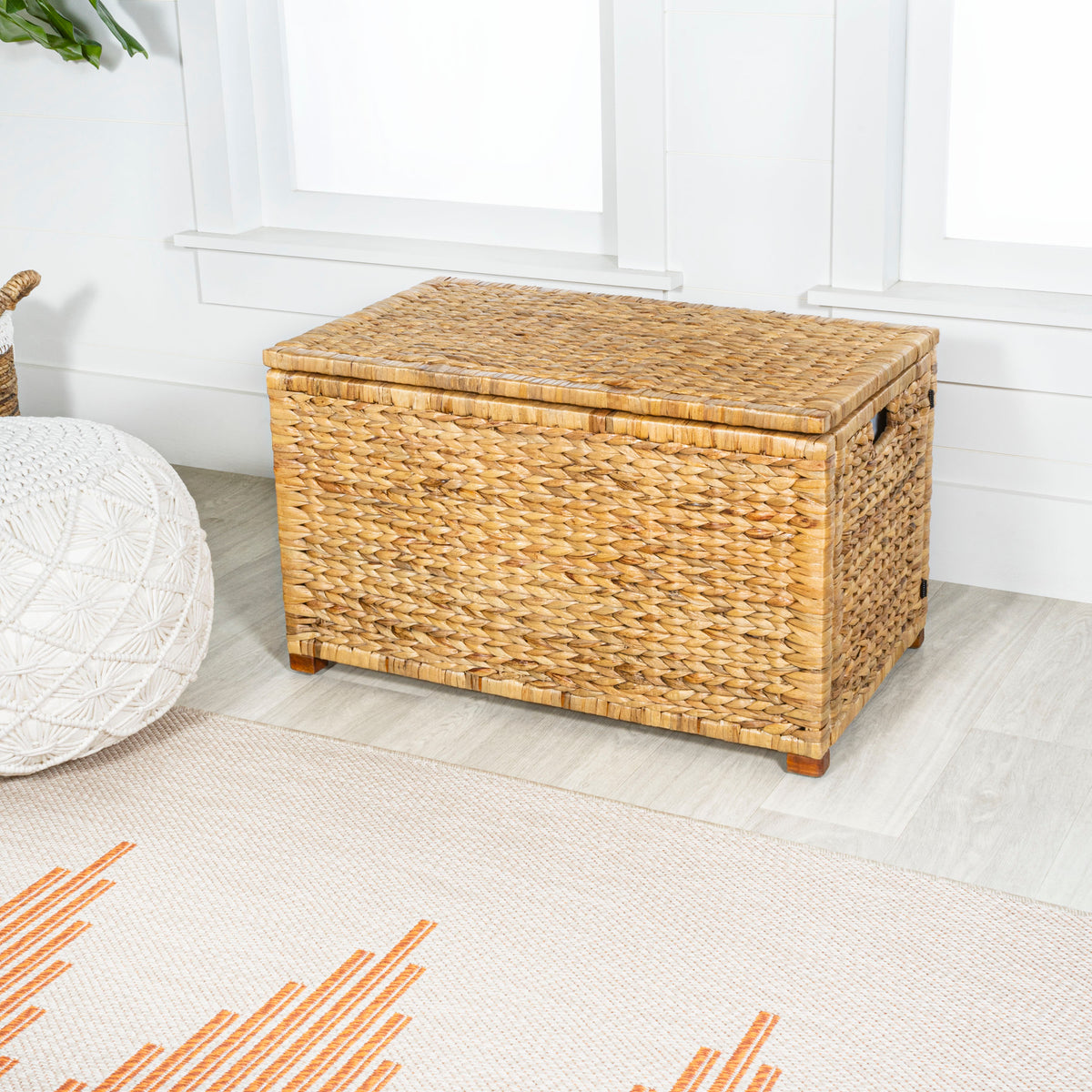 Anada Wicker Weave 30" Storage Trunk - Happimess