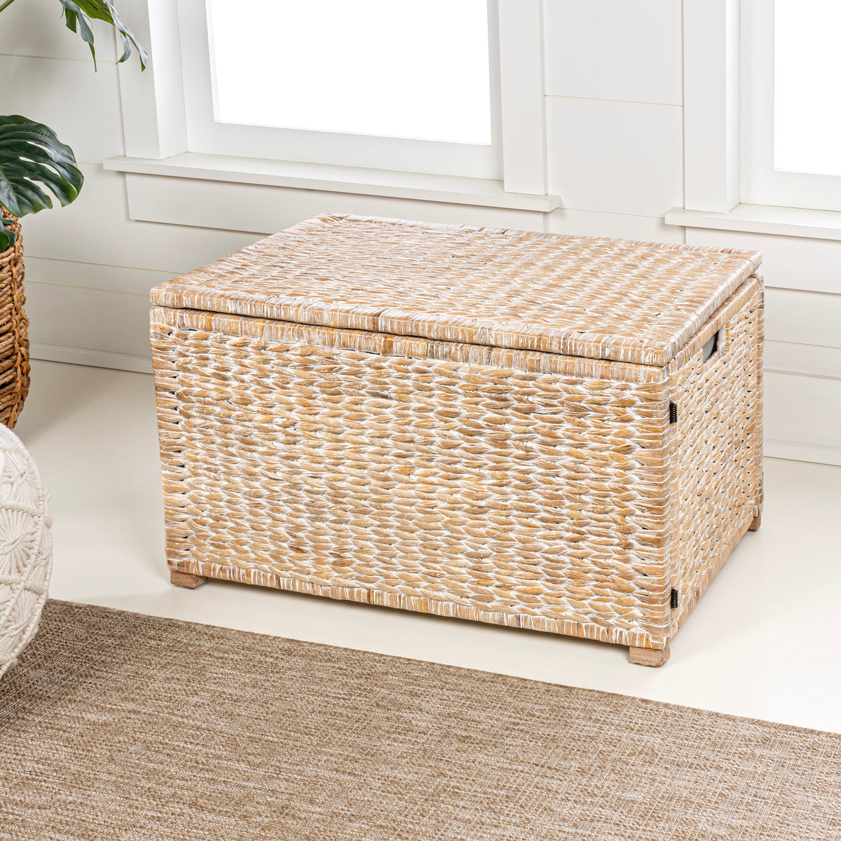 Anada Wicker Weave 30" Storage Trunk - Happimess
