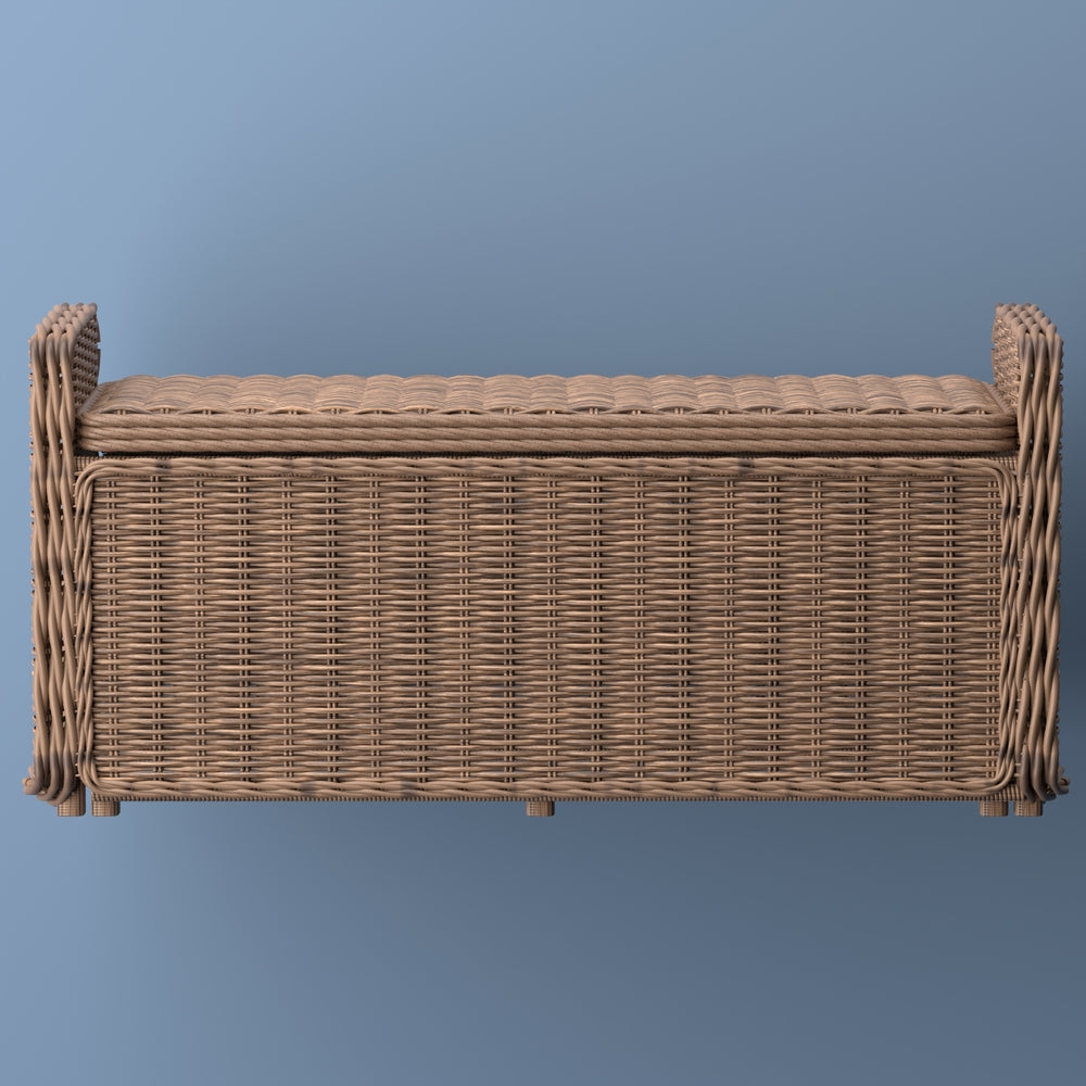 Naples 47.50" Wicker Trunk Storage Bench - Happimess