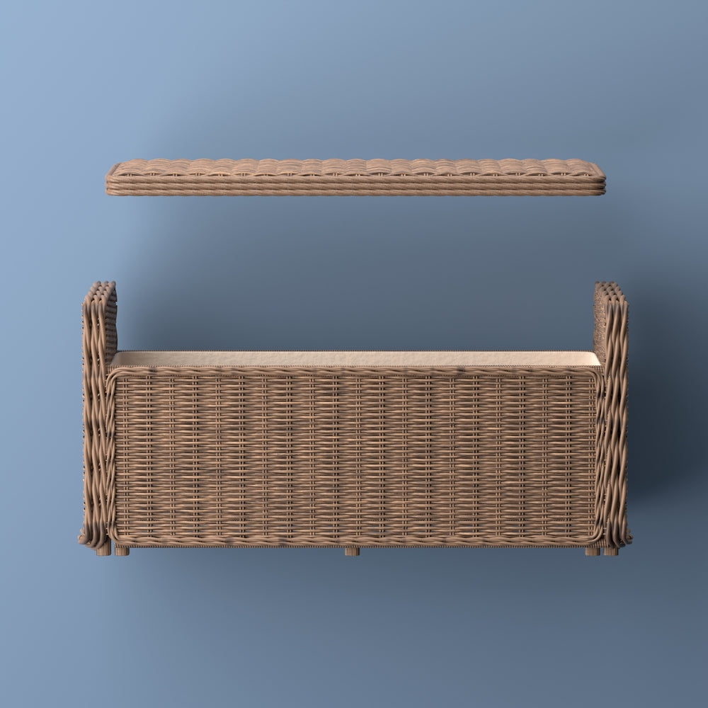 Naples 47.50" Wicker Trunk Storage Bench - Happimess