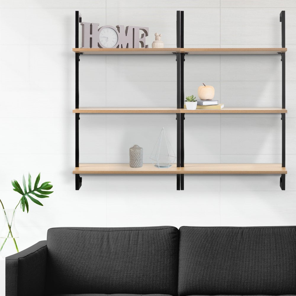 Madera 40.55" Industrial Wall-Mounted Bookcase - Happimess
