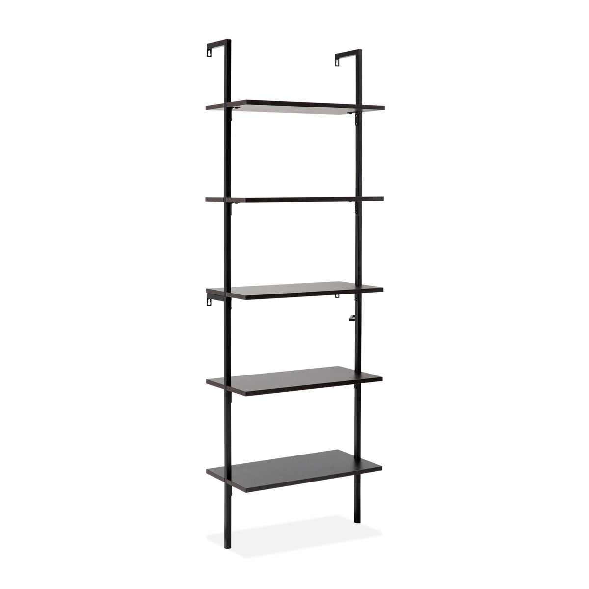 Madera 72.05" Industrial Wall-Mounted Bookcase with Metal Frame - Happimess
