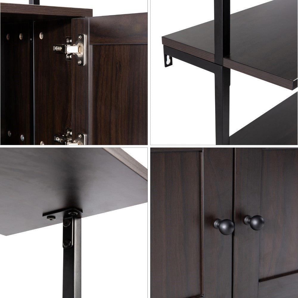 Tulare 72.05" Industrial Wall-Mounted Bookcase - Happimess