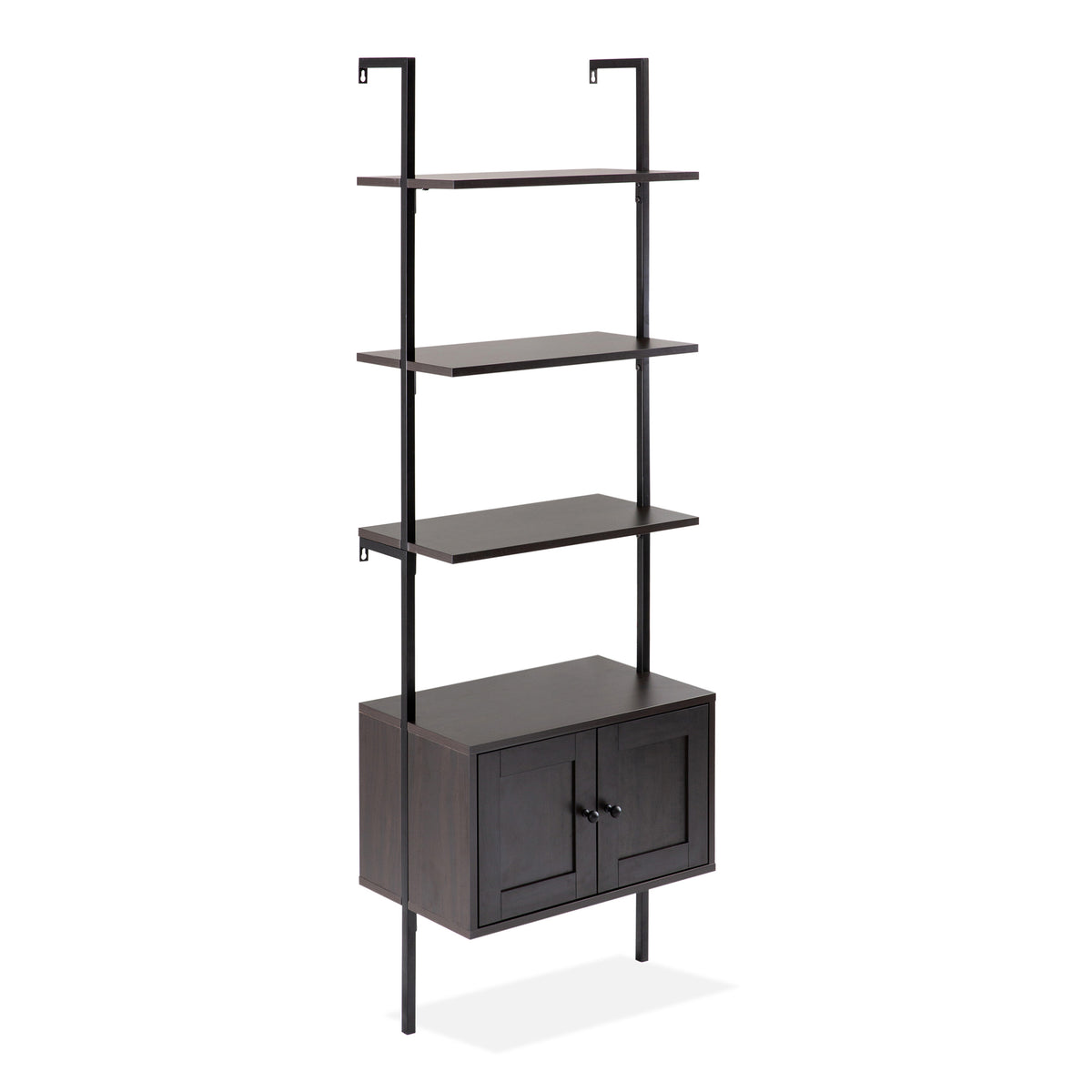 Tulare 72.05" Industrial Wall-Mounted Bookcase - Happimess