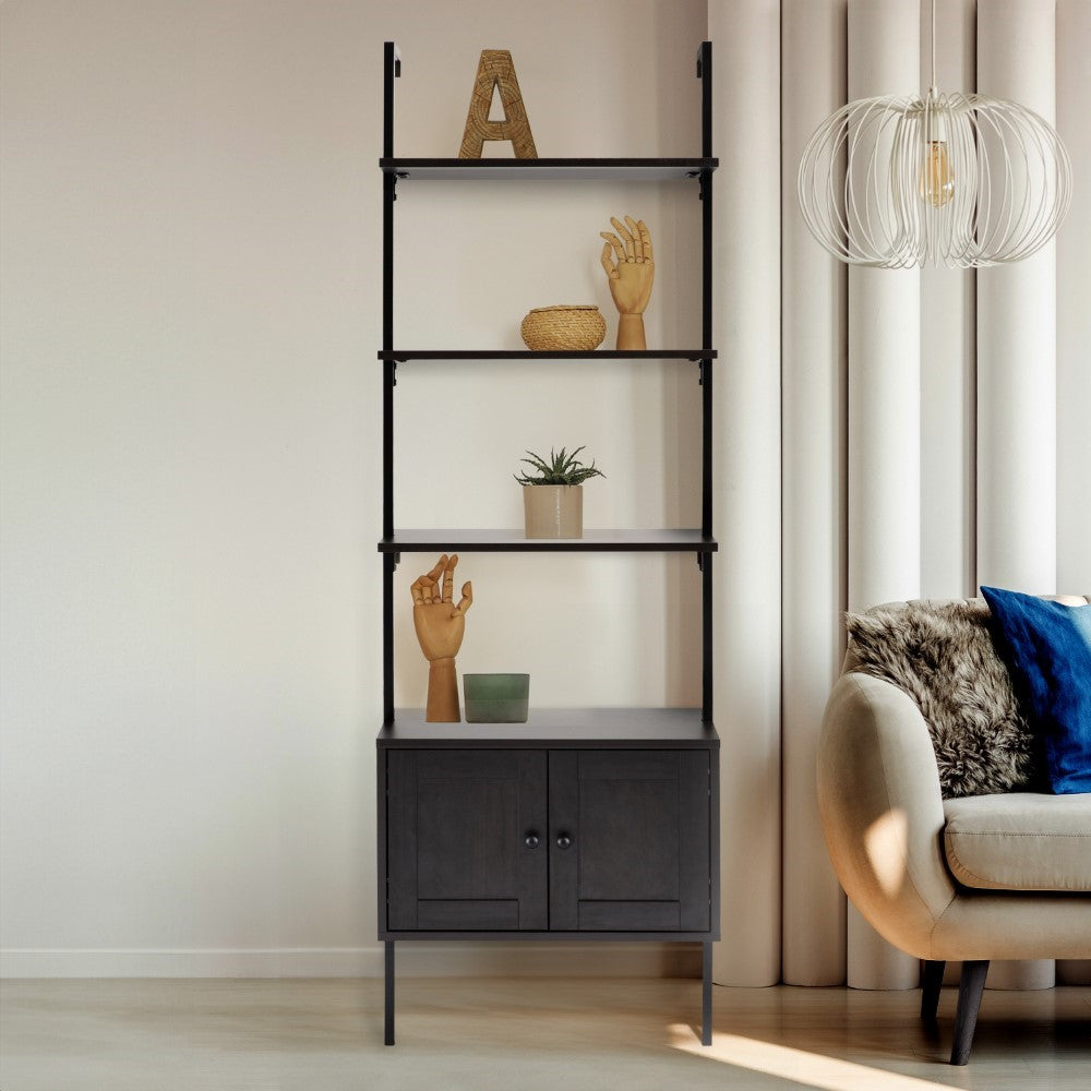 Tulare 72.05" Industrial Wall-Mounted Bookcase - Happimess