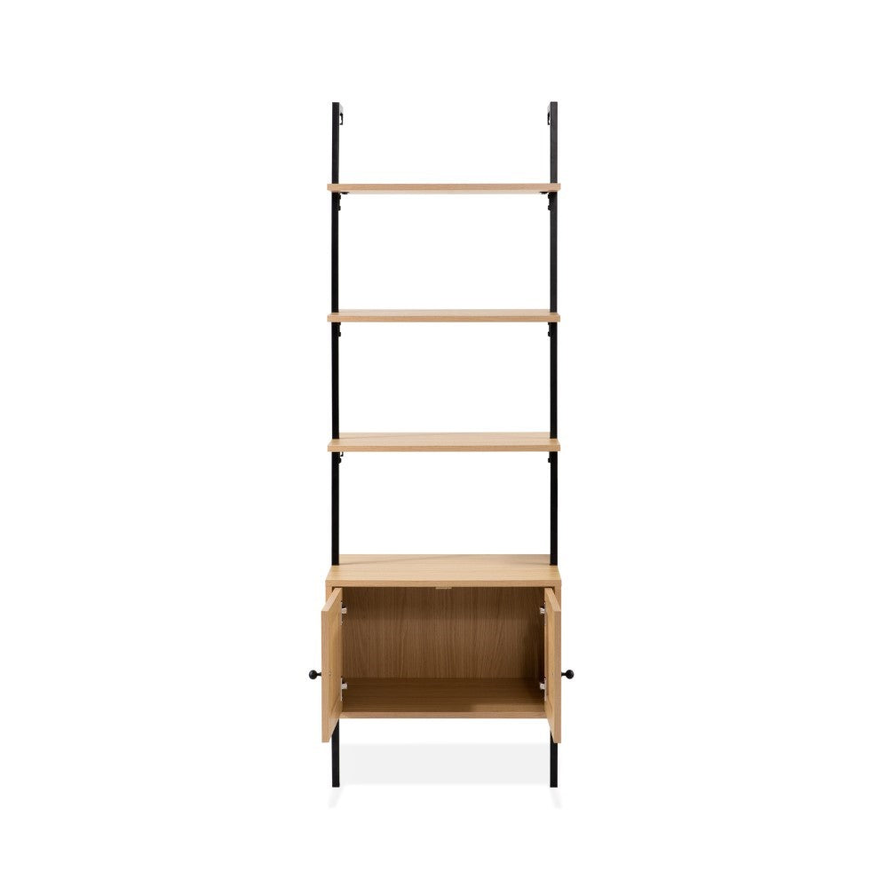 Tulare 72.05" Industrial Wall-Mounted Bookcase - Happimess