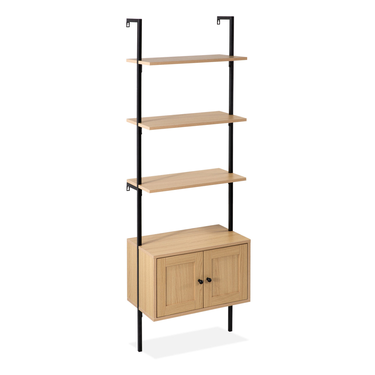 Tulare 72.05" Industrial Wall-Mounted Bookcase - Happimess
