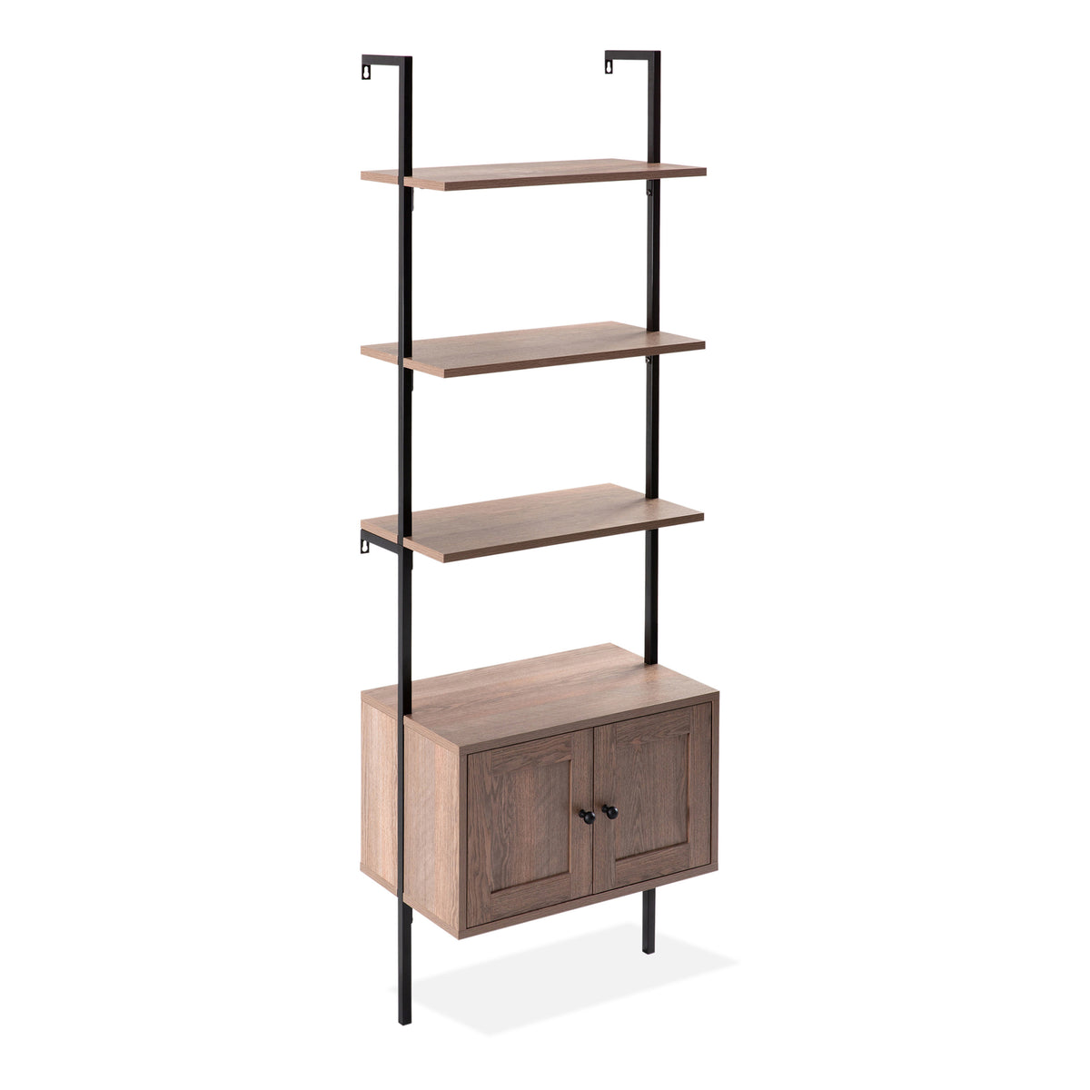Tulare 72.05" Industrial Wall-Mounted Bookcase - Happimess
