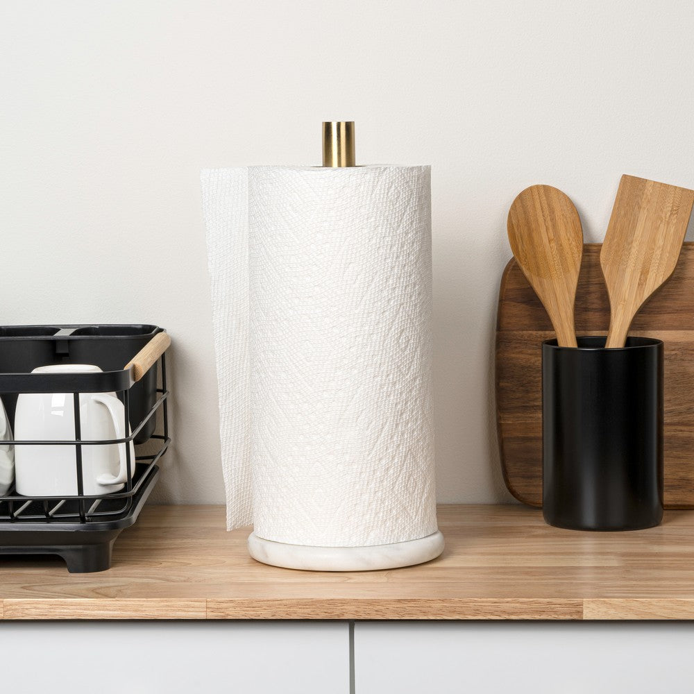 Marble Paper Towel Holder for Kitchen Countertop | Happimess