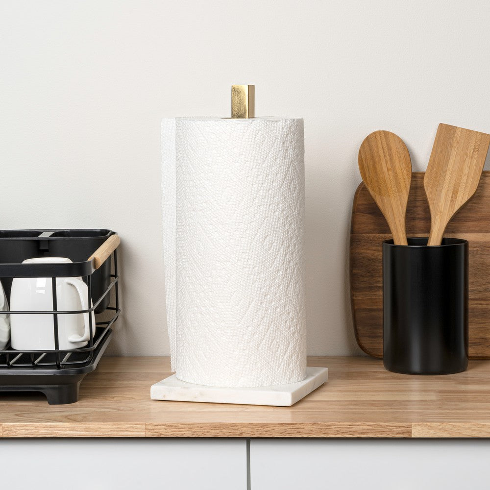 Marble Paper Towel Holder for Kitchen Countertop | Happimess