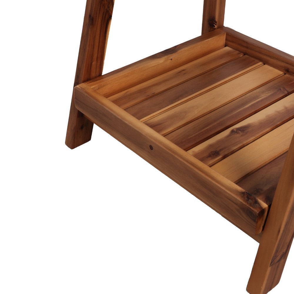 Everett 48 in. H Minimalist Handcrafted Acacia Wood 4-Tier Indoor/Outd