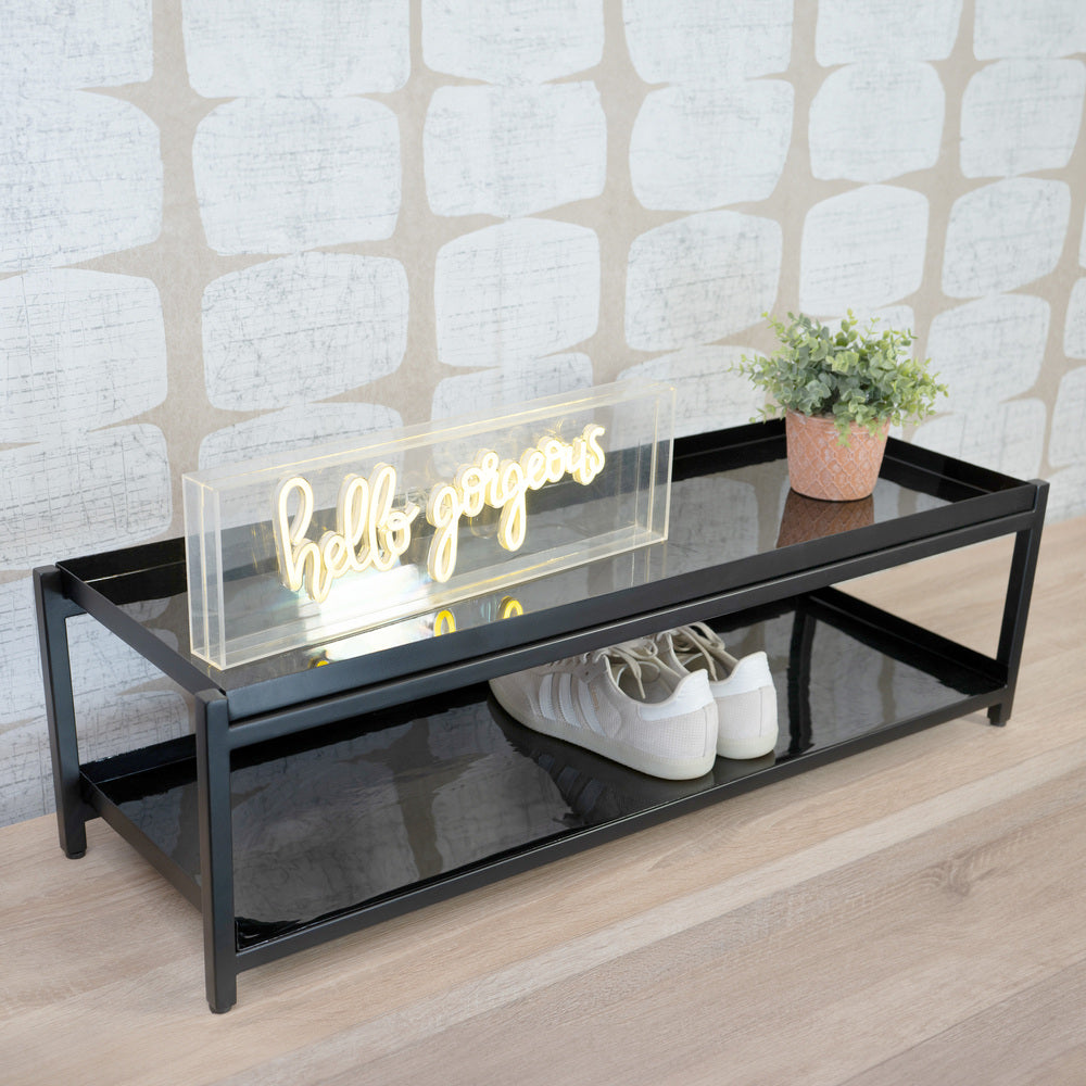 Industrial Compact 10.75" 6-Pair 2-Tier Iron Shoe Rack - Happimess