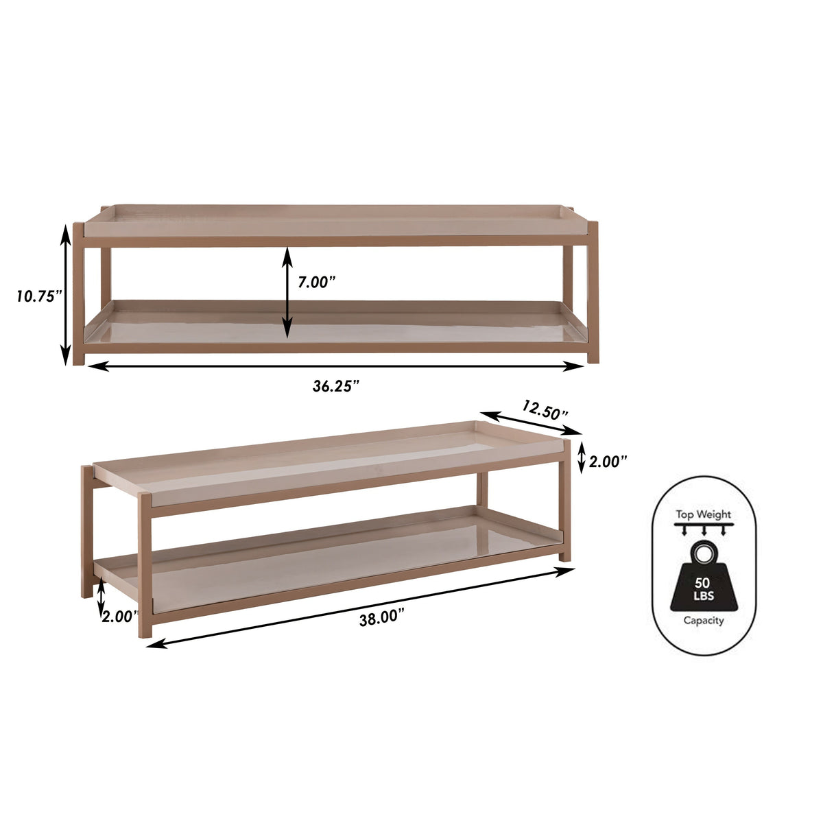 Industrial Compact 10.75" 6-Pair 2-Tier Iron Shoe Rack - Happimess