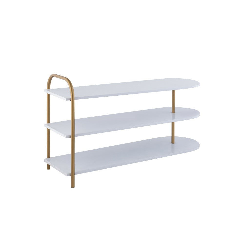 Gold best sale shoe rack