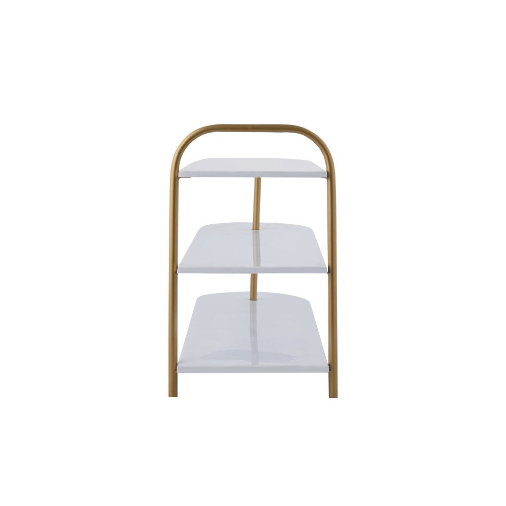 Modern 24" 9-Pair 3-Tier Iron Curved Decker Shoe Rack - Happimess