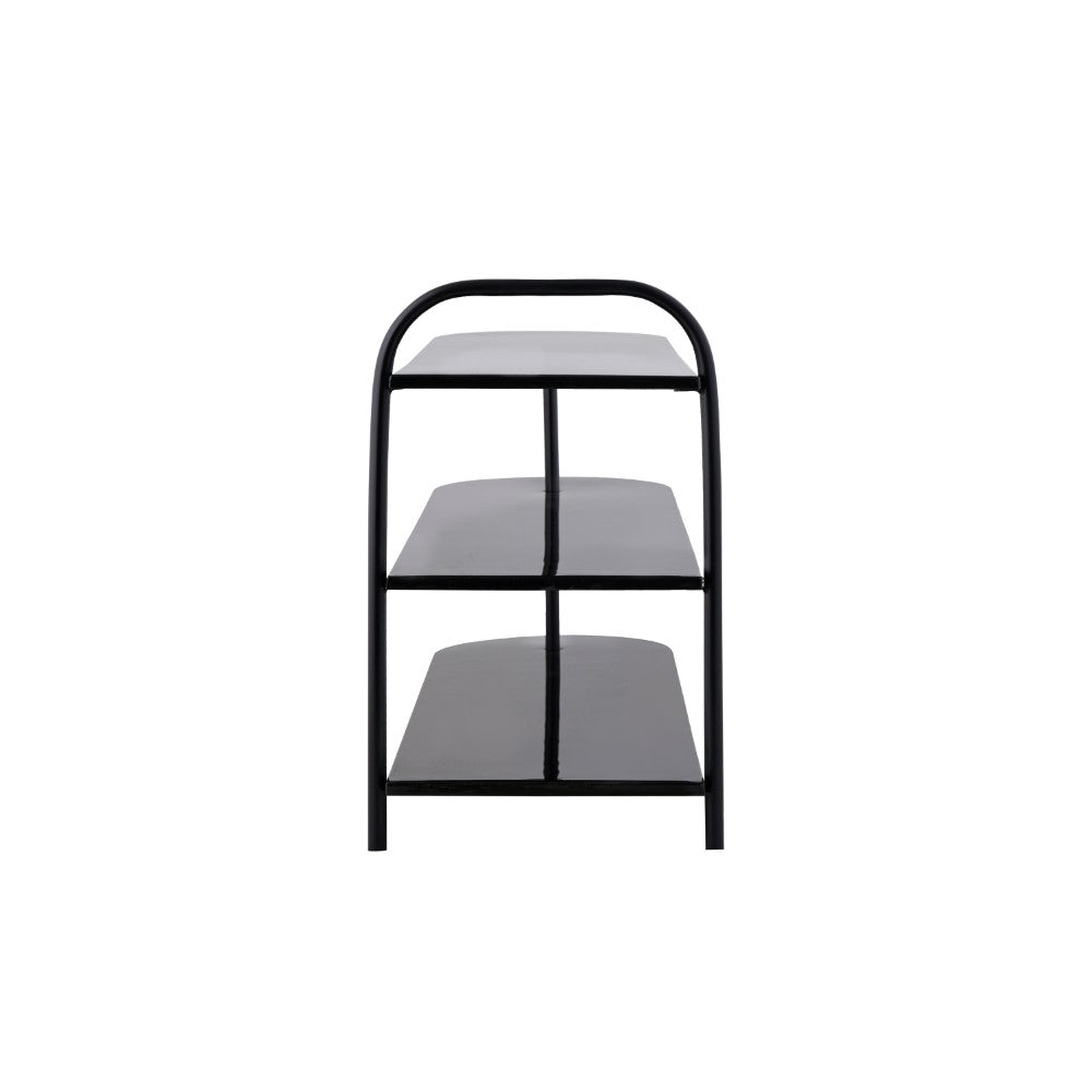 Modern 24" 9-Pair 3-Tier Iron Curved Decker Shoe Rack - Happimess