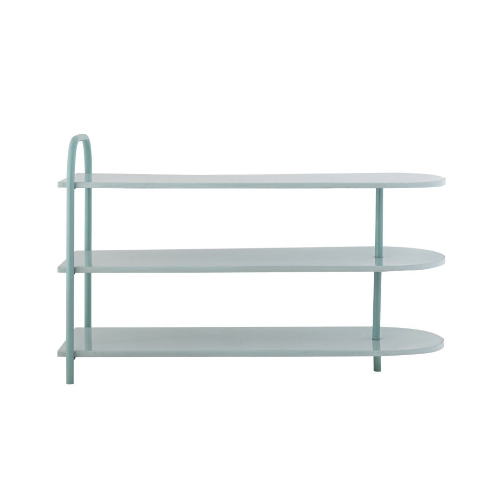Modern 24" 9-Pair 3-Tier Iron Curved Decker Shoe Rack - Happimess