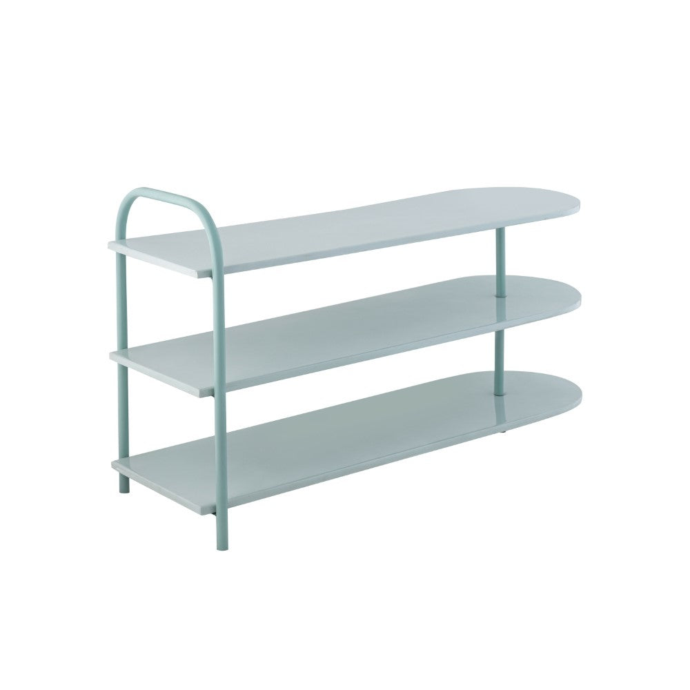 Modern 24" 9-Pair 3-Tier Iron Curved Decker Shoe Rack - Happimess