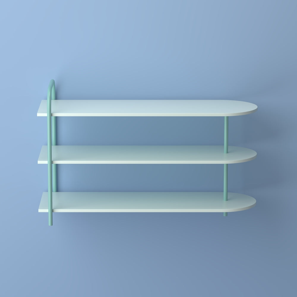 Modern 24" 9-Pair 3-Tier Iron Curved Decker Shoe Rack - Happimess
