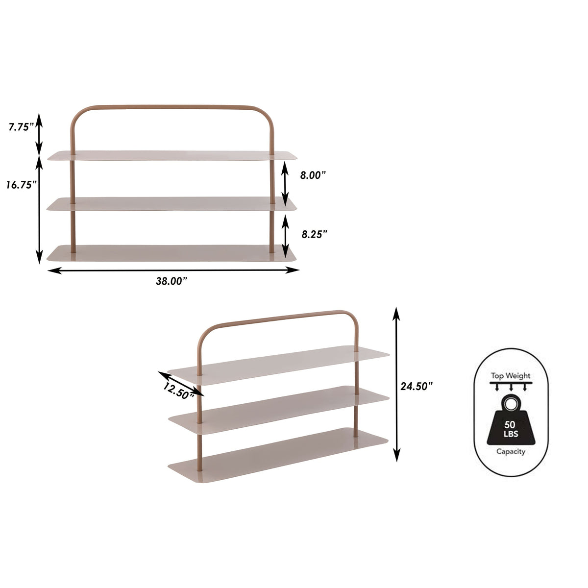 Minimalist 24.5" 9-Pair 3-Tier Iron Thin Flat Plate Shoe Rack - Happimess