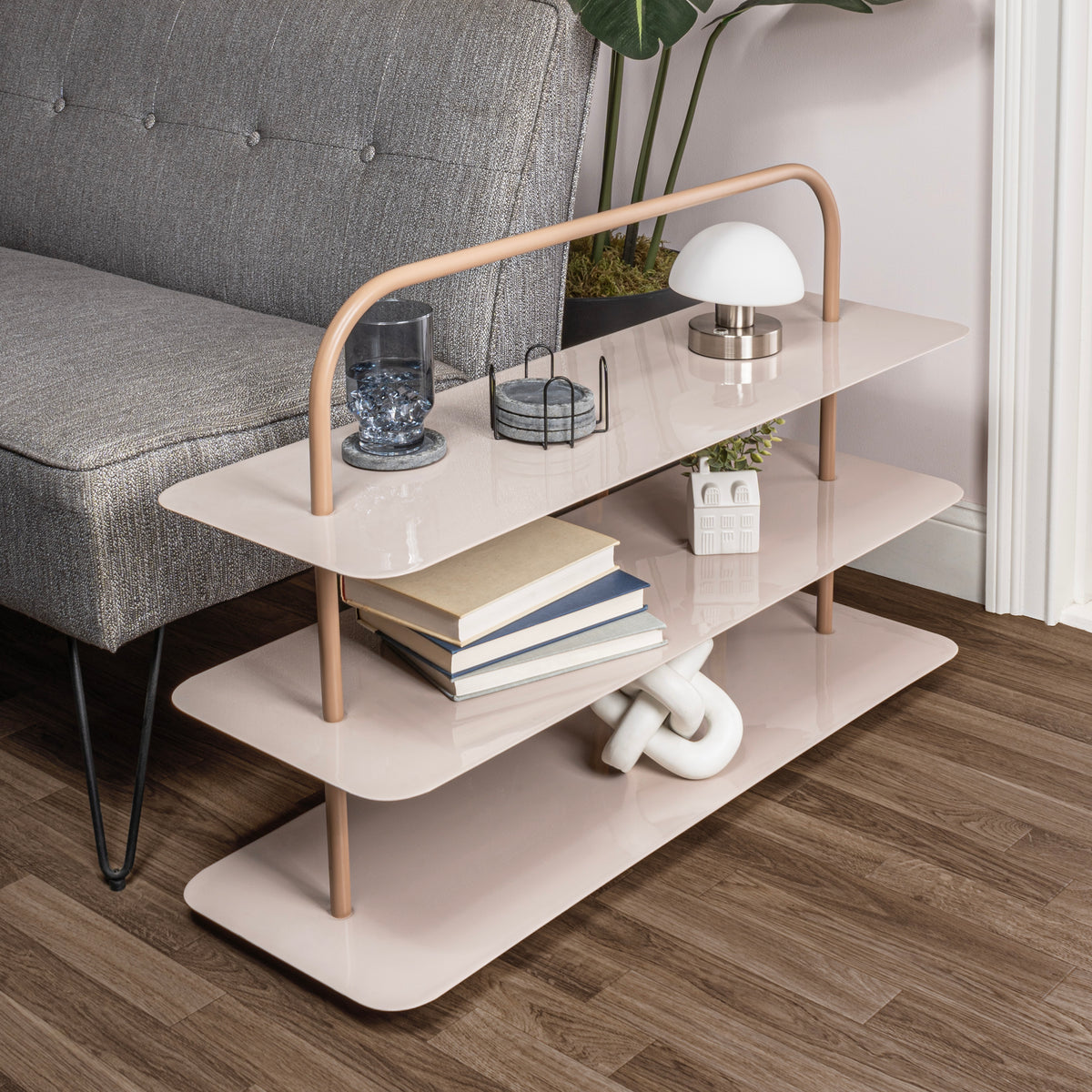 Minimalist 24.5" 9-Pair 3-Tier Iron Thin Flat Plate Shoe Rack - Happimess