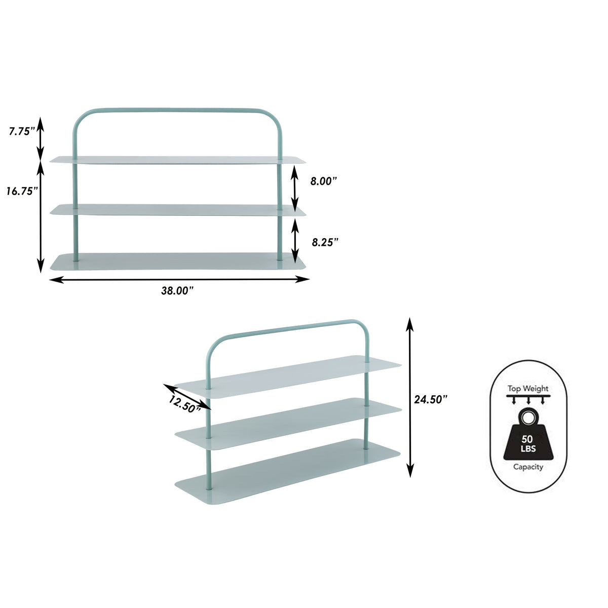 Minimalist 24.5" 9-Pair 3-Tier Iron Thin Flat Plate Shoe Rack - Happimess