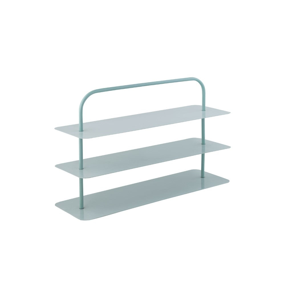 Minimalist 24.5" 9-Pair 3-Tier Iron Thin Flat Plate Shoe Rack - Happimess