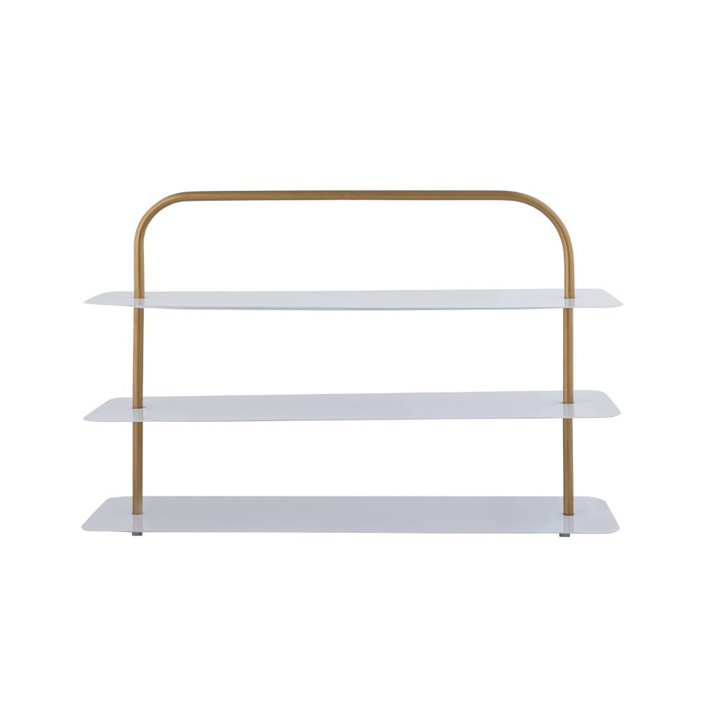 Happimess Modern 24 9-pair 3-tier Iron Curved Decker Shoe Rack, White/gold  : Target