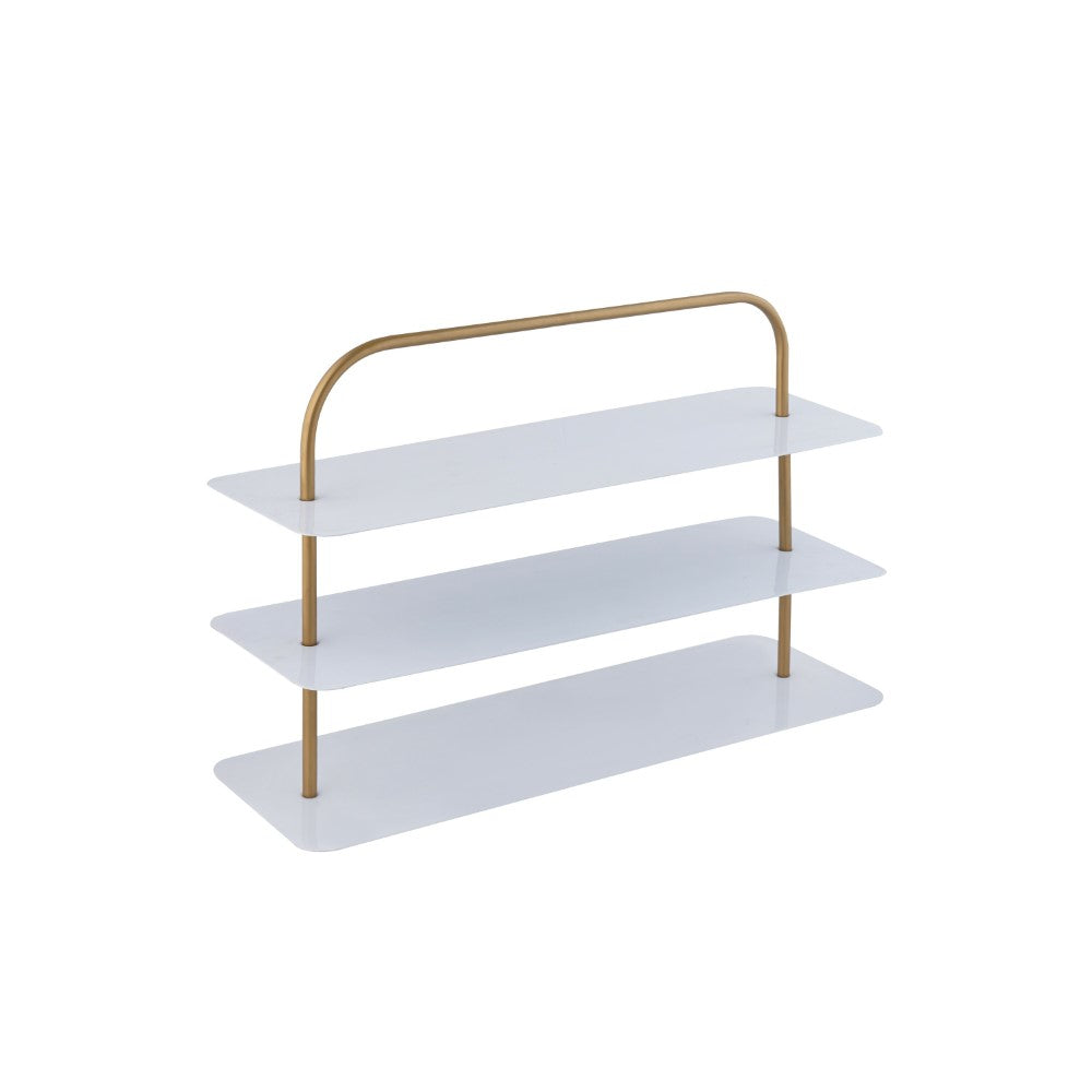 Happimess Modern 24 9-pair 3-tier Iron Curved Decker Shoe Rack, White/gold  : Target