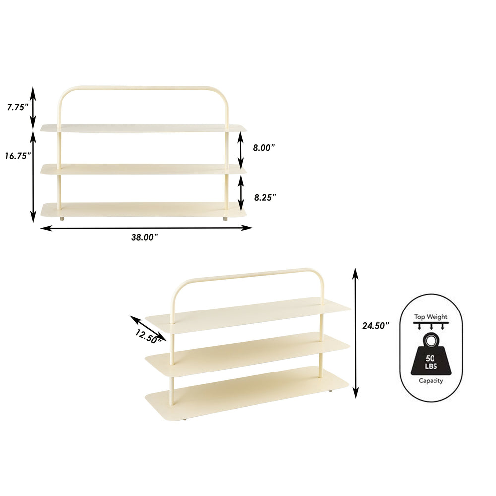 Squared Away™ 3-Tier Perforated Metal Shoe Rack