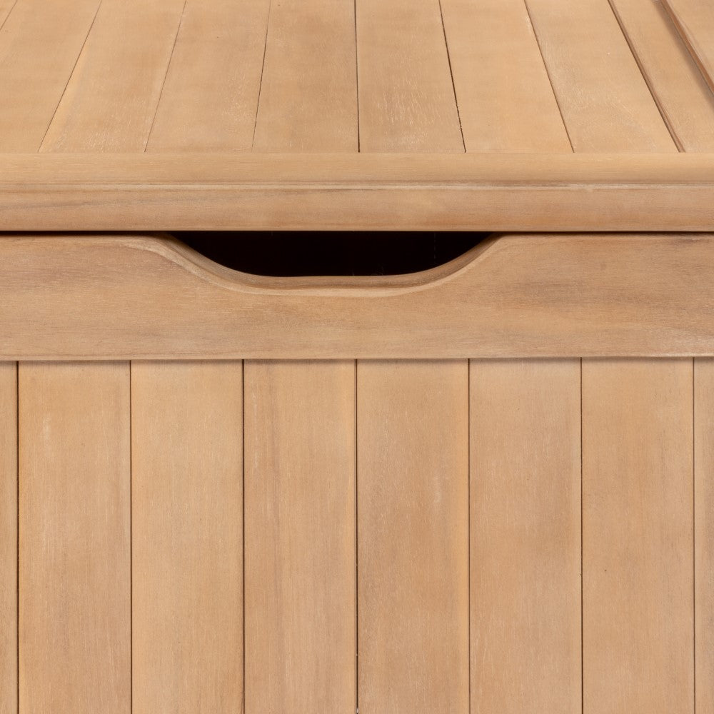Sophie 48" Traditional Farmhouse Lift-Top Acacia Wood Storage & Entry Bench - Happimess