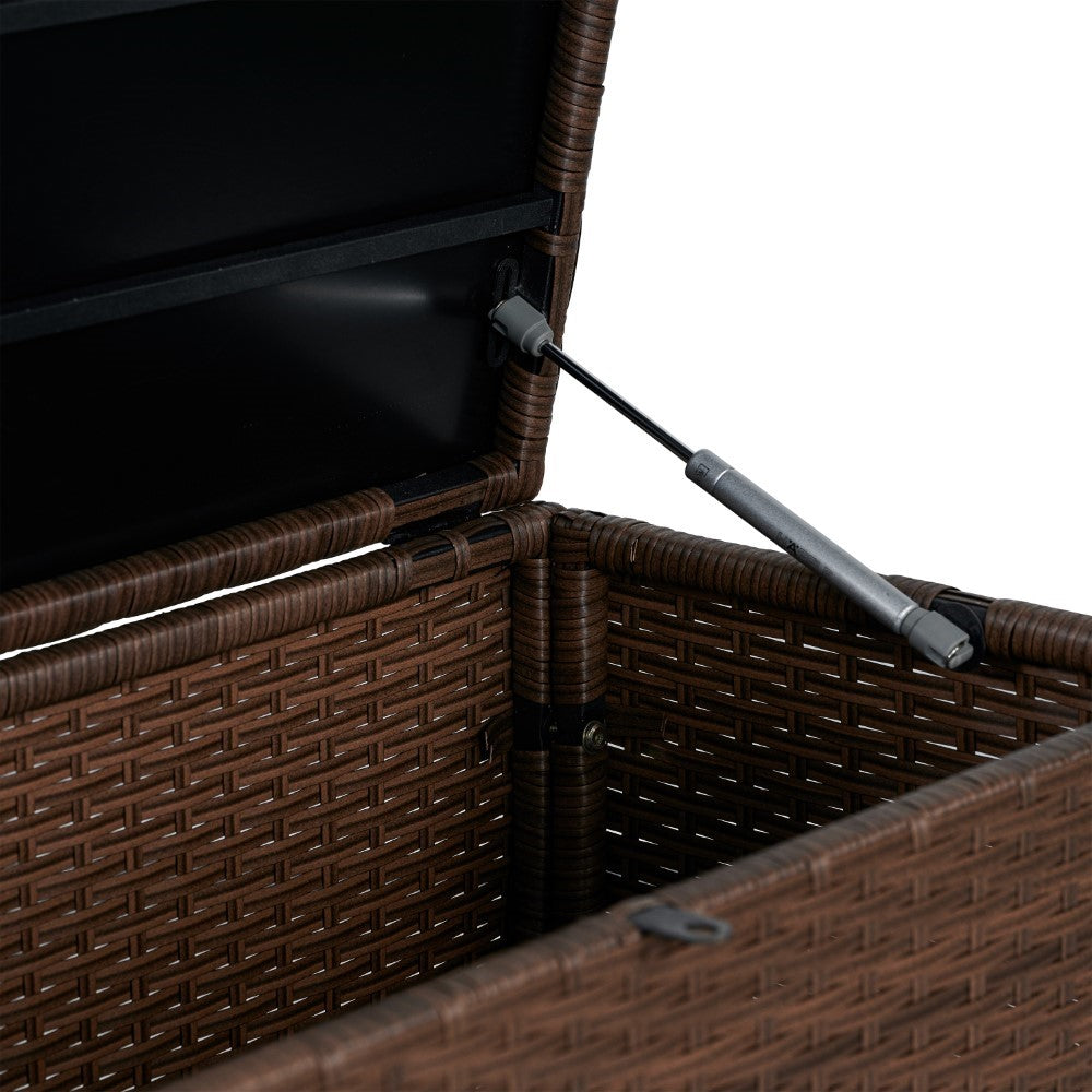 Nino 31.5" Outdoor Faux Wicker Patio Storage Box - Happimess