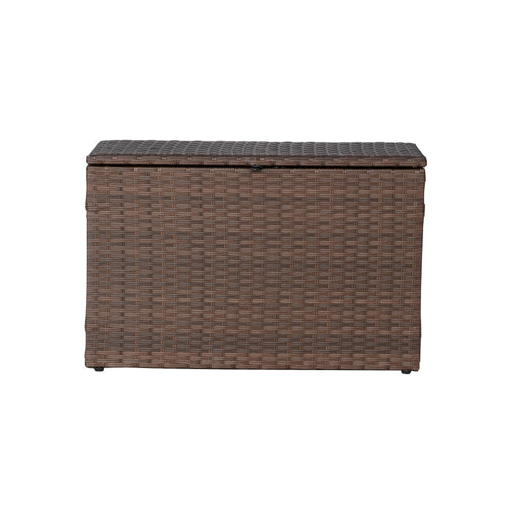 Nino 31.5" Outdoor Faux Wicker Patio Storage Box - Happimess