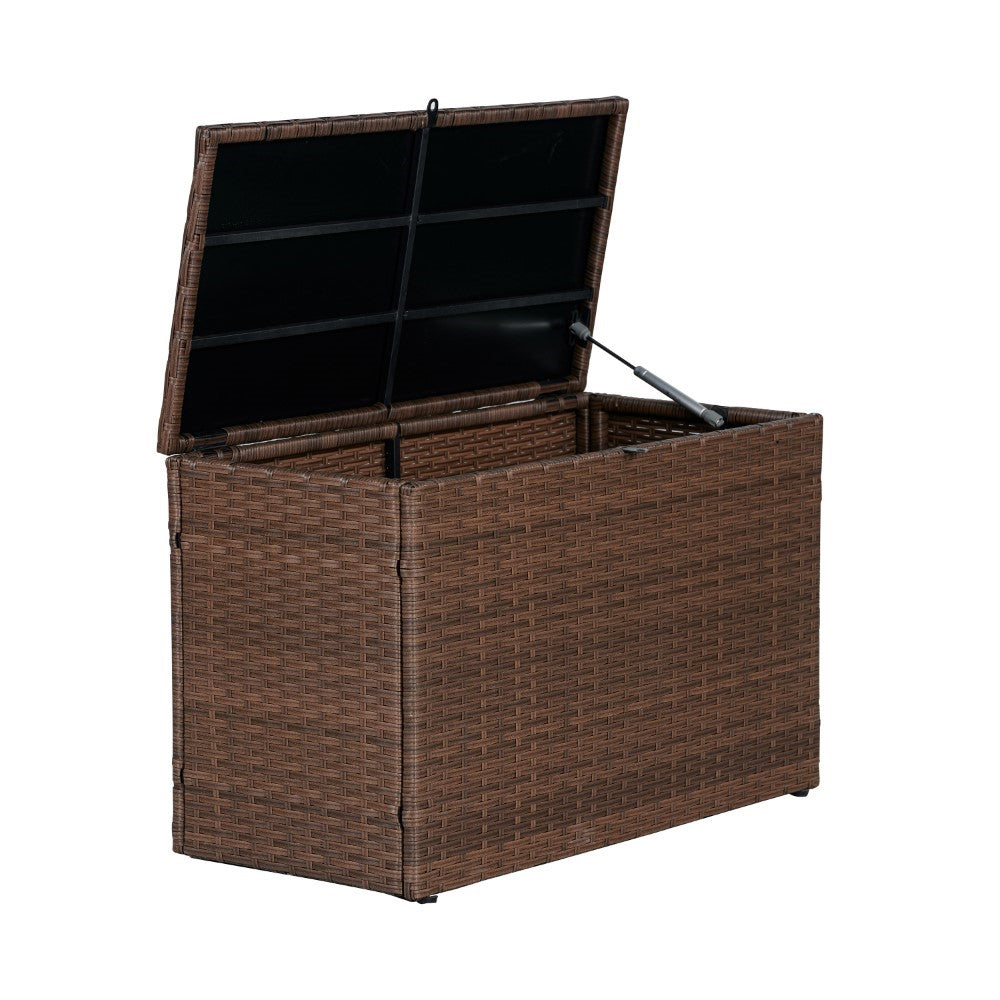 Nino 31.5" Outdoor Faux Wicker Patio Storage Box - Happimess