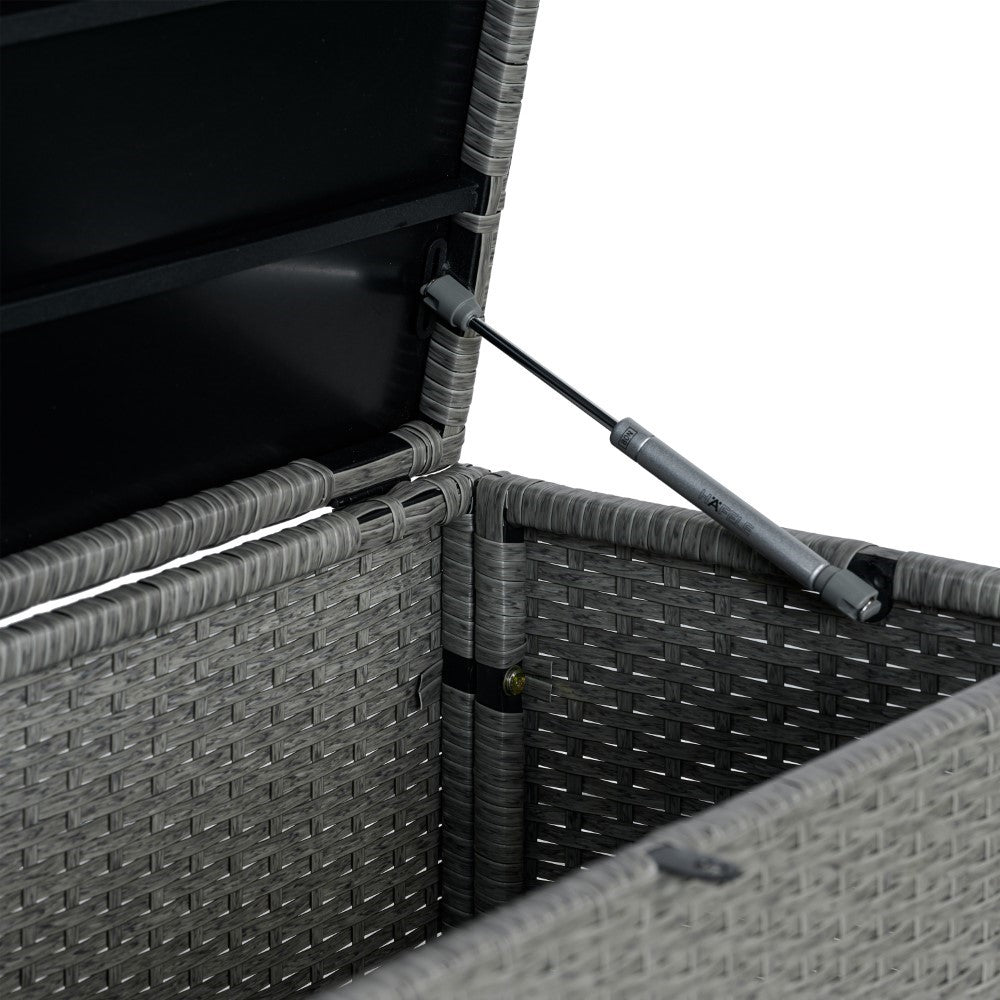 Nino 31.5" Outdoor Faux Wicker Patio Storage Box - Happimess