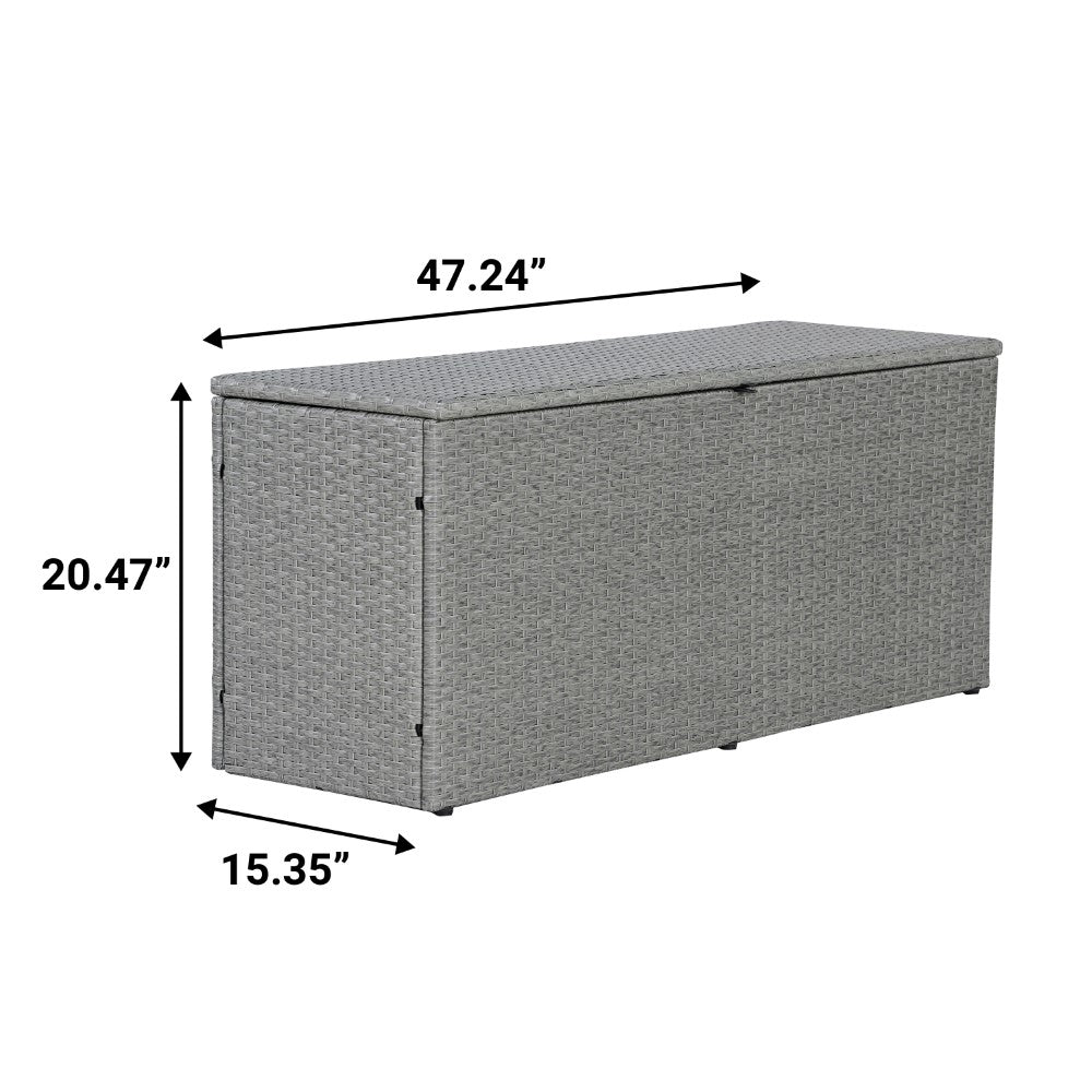 Nino 31.5" Outdoor Faux Wicker Patio Storage Box - Happimess