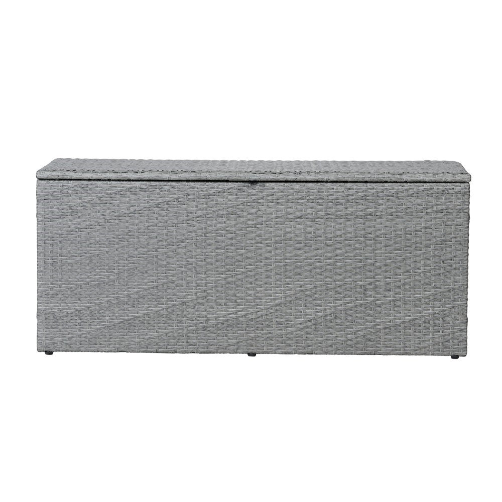 Nino 31.5" Outdoor Faux Wicker Patio Storage Box - Happimess