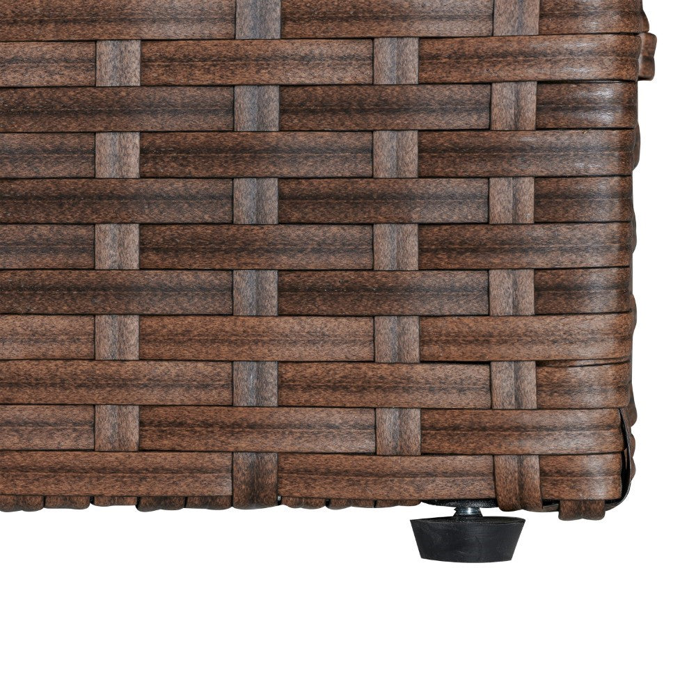Nino 31.5" Outdoor Faux Wicker Patio Storage Box - Happimess