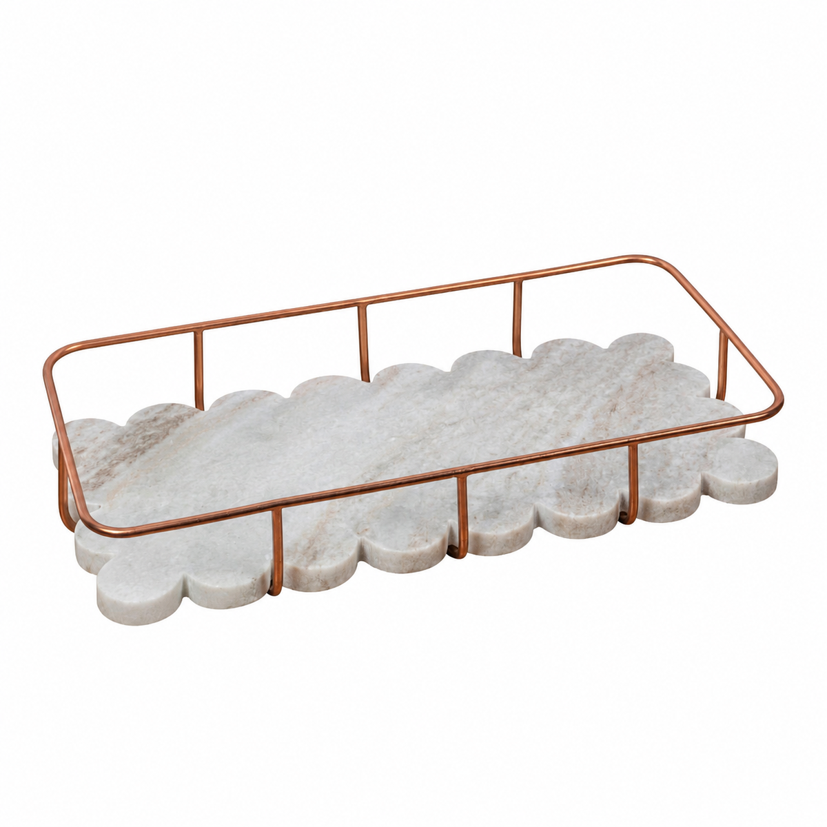 Monarch 12 in. x 6 in. Modern Industrial Metal/Marble Scalloped Base V Monarch 12 in. x 6 in. Modern Industrial Metal/Marble Scalloped Base V