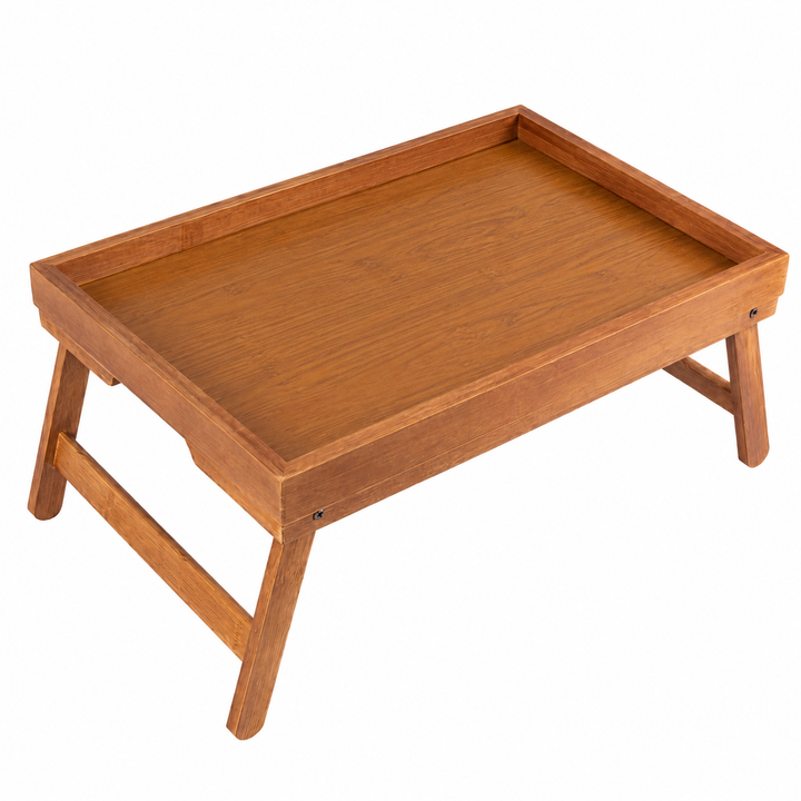 Bamboo Breakfast Tray with Foldable Legs | Happimess
