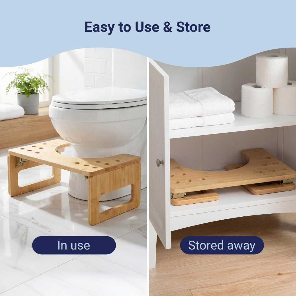Koji 7 in. H Handcrafted Bamboo Foldable Space-Saving Squat Toilet Pot