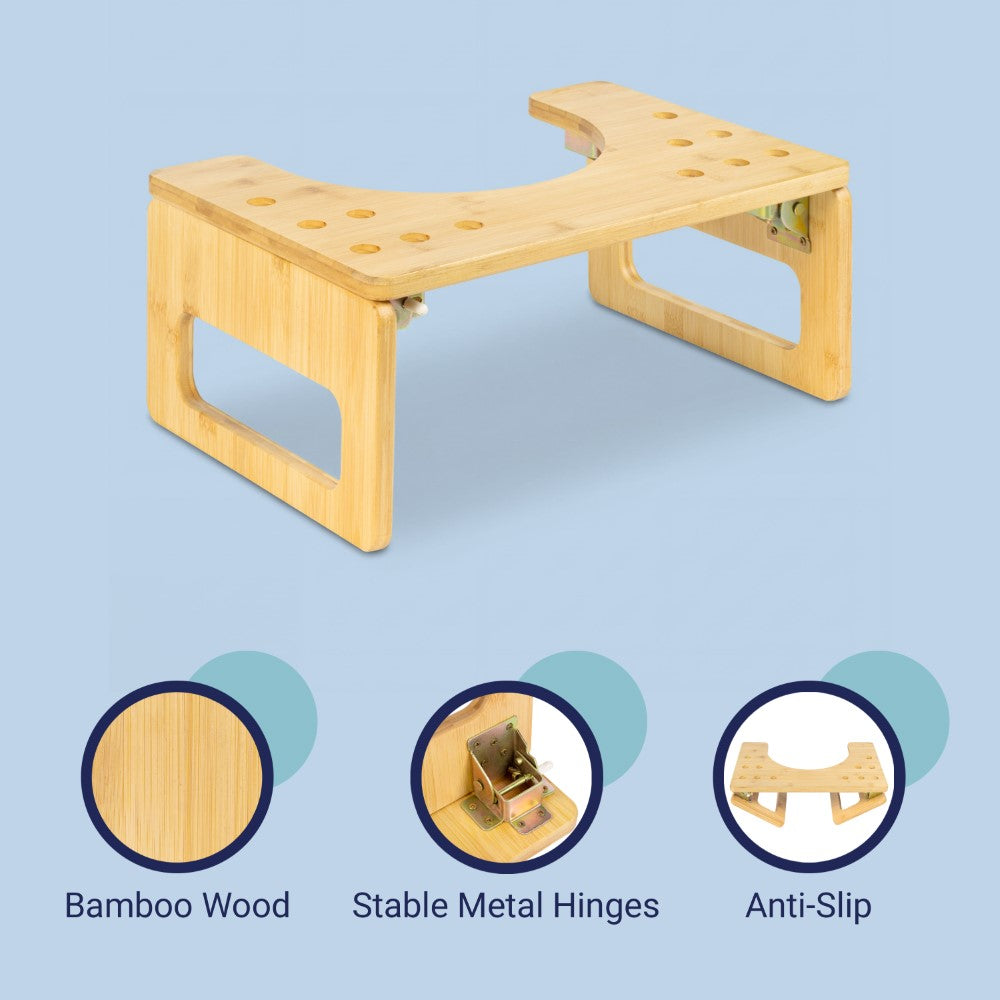 Koji 7 in. H Handcrafted Bamboo Foldable Space-Saving Squat Toilet Pot