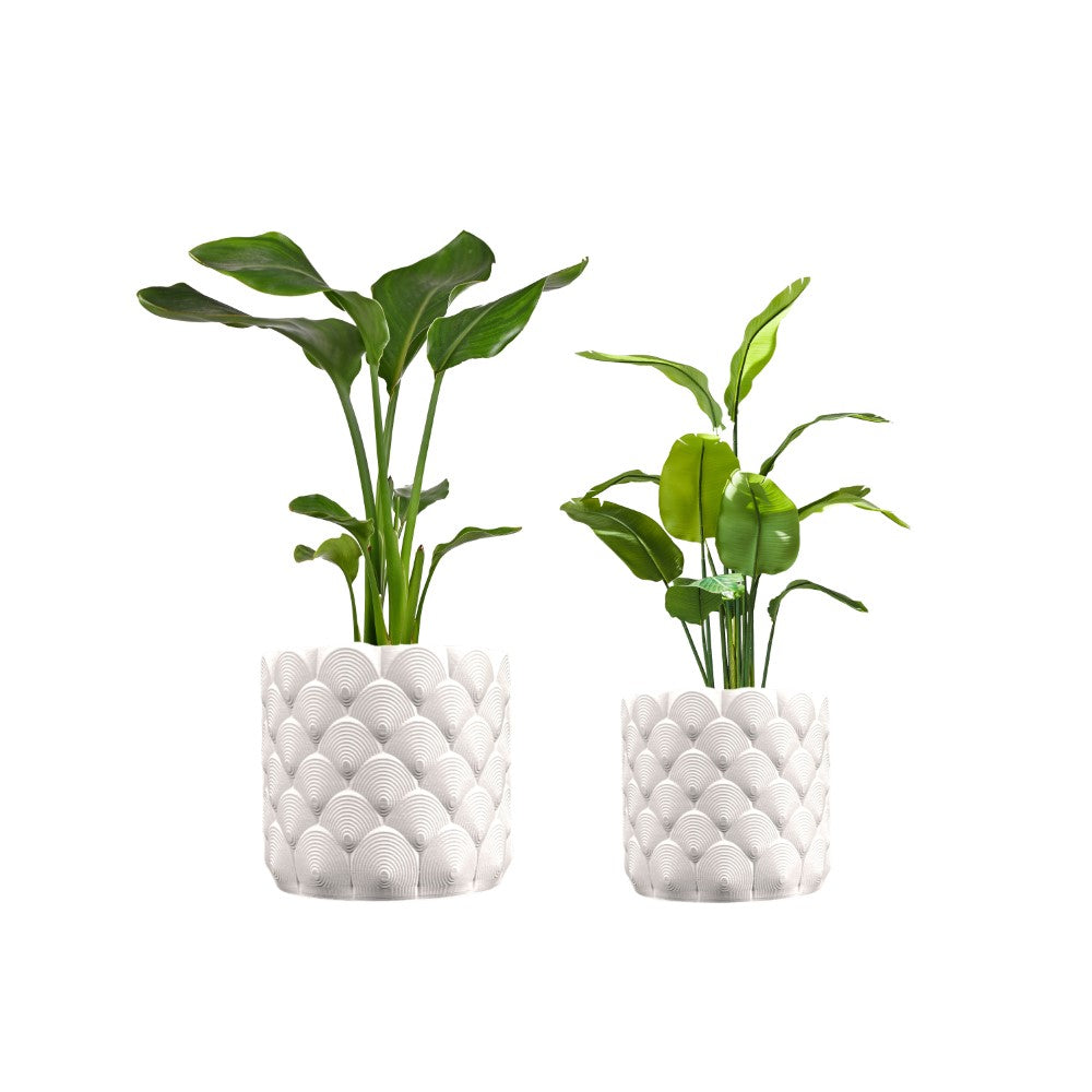 Syrie Eco-Friendly 3D Printed Planters with Drainage (Set of 2) - Happimess
